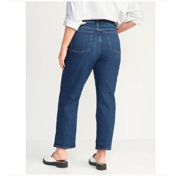 Old Navy Extra High-Rise Sky-Hi Straight Leg Jeans Button Fly Plus Size 28‎ - Picture 2 of 9